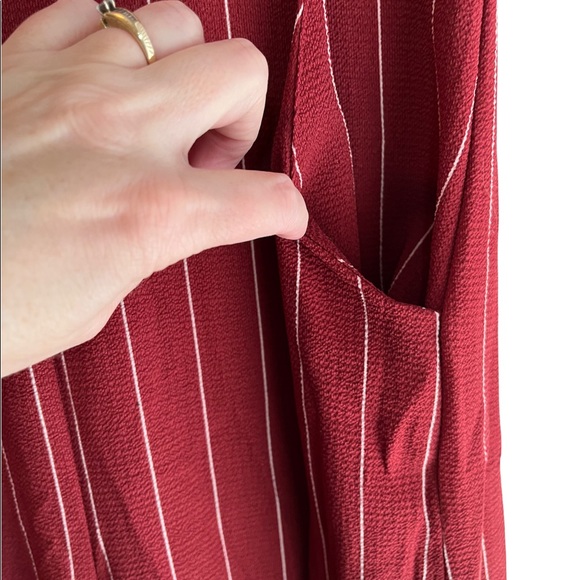 Lulus Pacific Coast Wine Red Striped Culotte Jumpsuit Size Small - Picture 7 of 16